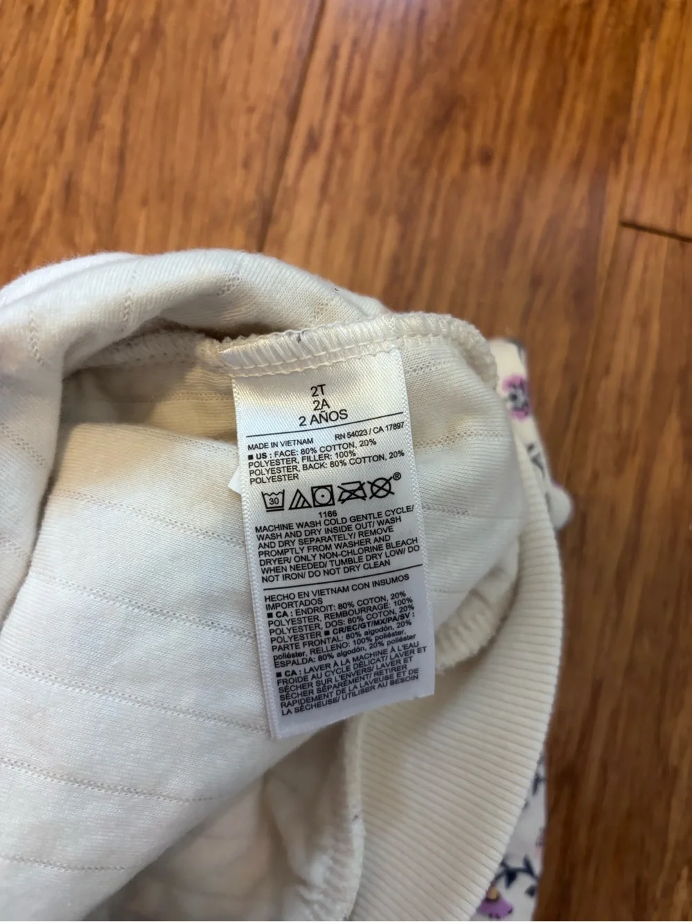 Old Navy Cream Floral Baby Top with Purple Accents